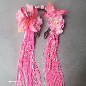 Pink Flower Hair Headband Headpeice